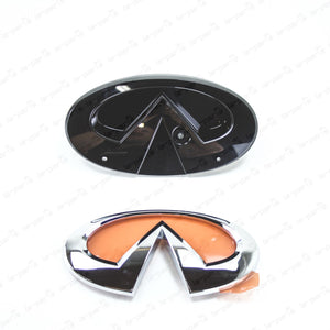 New Genuine Infiniti 2018-2022 Q50 Front Grille Emblem With Bracket Base SET