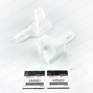 NEW GENUINE MITSUBISHI LANCER FRONT BUMPER RETAINERS SET OF 2 6400A852 6400A851