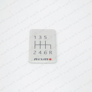 JDM GENUINE NISMO 6 SPEED CONSOLE SHIFT PATTERN BADGE ALUMINUM EMBLEM 96935RN001