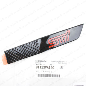 New Genuine OEM Subaru 15-16 WRX STi Black Passenger Fender Emblem Molding Badge