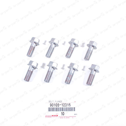 Genuine OEM Toyota 04-07 Sequoia Tundra Lower Ball Joint Bolt 90105-12316 Qty 8
