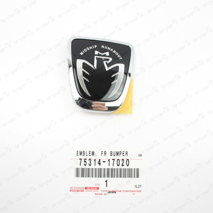 GENUINE TOYOTA 99-07 MR2 SPYDER MIDSHIP RUNABOUT FRONT BLACK EMBLEM 75314-17020