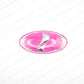 NEW GENUINE SUBARU IMPREZA WRX STI PINK "I" FRONT GRILL EMBLEM 4" X 2" BADGE