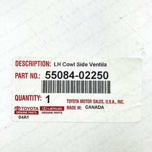 NEW GENUINE TOYOTA 14-19 COROLLA COWL SIDE COVER LH DRIVER SIDE 55084-02250