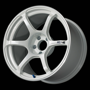 Advan RG-4 17x7.5 / +38 Offset / 4-100 / 63mm Bore / Racing White Metallic & Ring