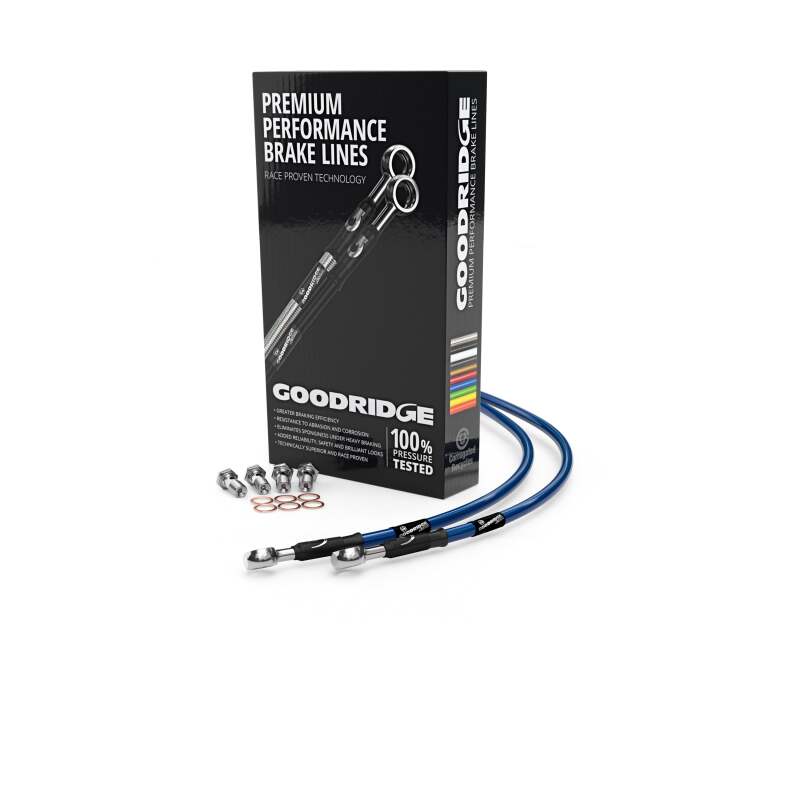 Goodridge 99-02 Suzuki SV650SX-SK2 Faired Race Electric Blue Brake Lines