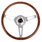 NRG Classic Wood Grain Steering Wheel (365mm) Wood w/Metal Inserts & Brushed Alum. 3-Spoke Center