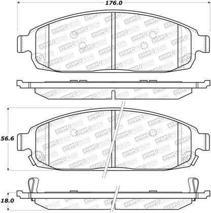 StopTech Sport Brake Pads w/Shims and Hardware - Rear