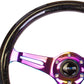 NRG Classic Wood Grain Steering Wheel (350mm) Black Sparkle/Galaxy Color w/Neochrome 3-Spoke