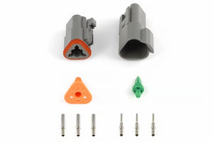 Haltech Matching Set of Deutsch DT-3 Connectors (DT06-3S + DT04-3P) - (13 Amp) Plug & Pins