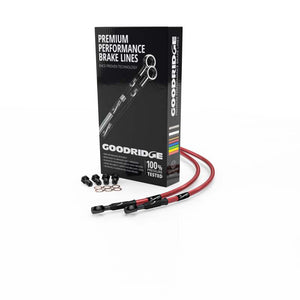 Goodridge 82-89 Yamaha RD125LC Red Front SS Brake Lines w/Black Fittings