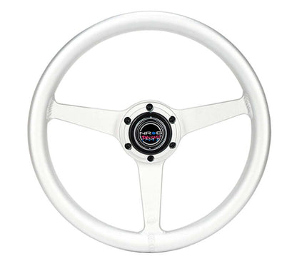 NRG Aluminum Steering Wheel 330mm - Heritage Solid Spoke - Ergonomic Grip - Anadized Silver