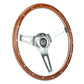 NRG Reinforced Steering Wheel (360mm) Dark Wood Grain w/Chrome 3-Spoke Center