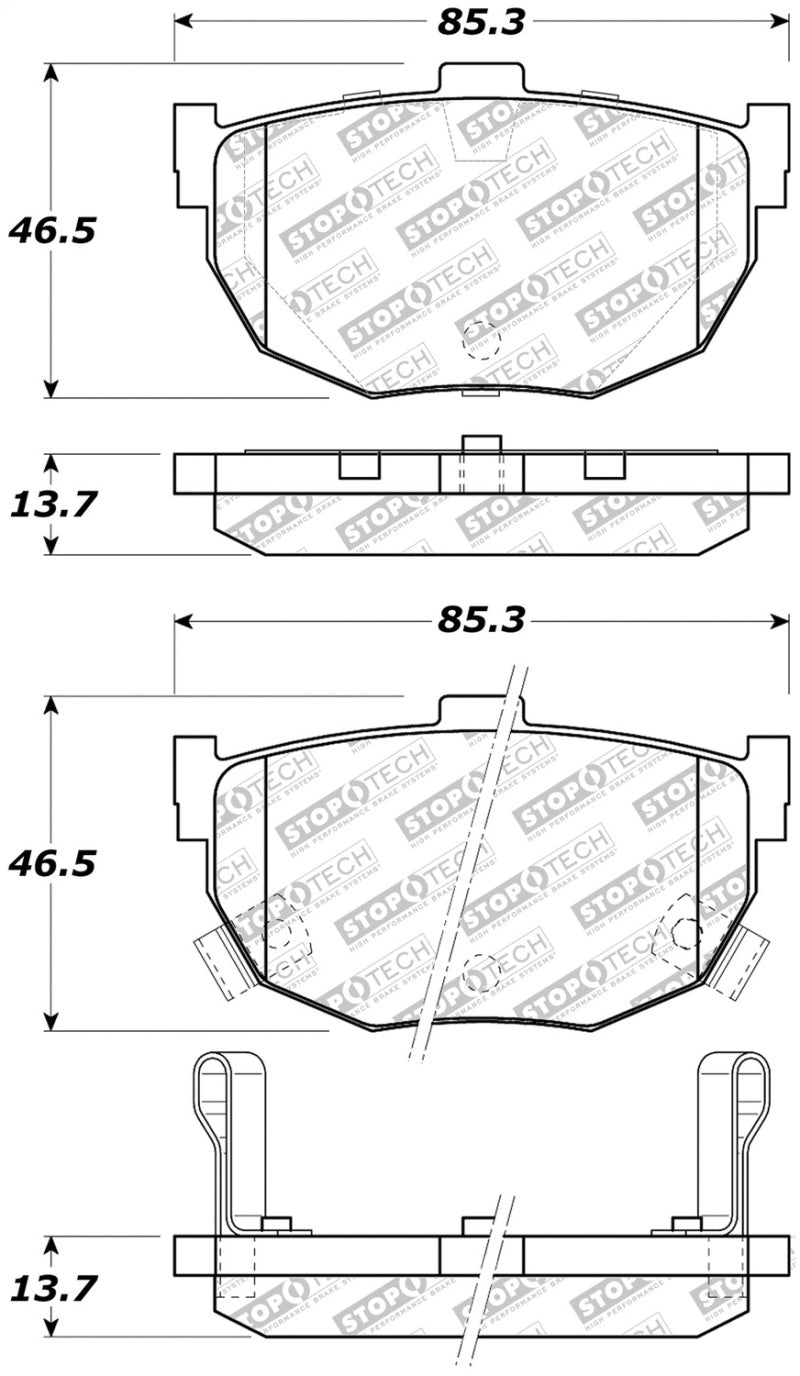 StopTech Street Select Brake Pads - Rear