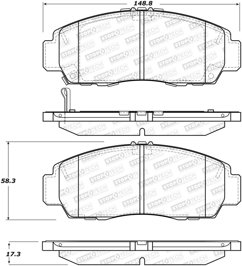 StopTech Performance 11-14 Acura TSX Front Brake Pads