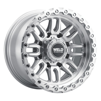 Weld Off-Road Swift 17x9in 6x135 / 6x139.7 BP ET-12 106.1mm CB - Gloss Silver Machined Wheel & Ring