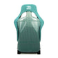 NRG FRP Bucket Seat - 20 Year Anniversary - Microfiber Green w/ White Stripes & Arrow Design - Large