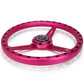 NRG Aluminum Steering Wheel 330mm - Extra Light - Ergonomic Grip - Anadized Pink