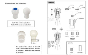 GReddy Duracon Shift Knob B-Type - White