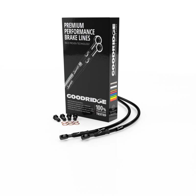 Goodridge 2005 Yamaha R6 Black Rear SS Brake Lines w/Black Fittings