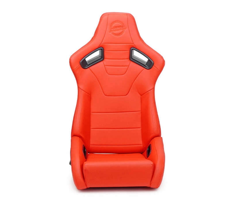 NRG Omega Reclinable Racing Seat (Pair) Red with Black Carbon Vinyl Back