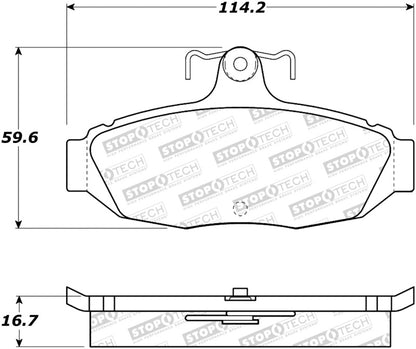 StopTech Sport Brake Pads w/Shims & Hardware - Rear