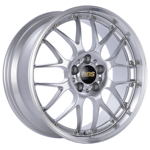 BBS RS-GT 18x8 5x120 ET35 CB72.5 Diamond Silver Center Diamond-Cut Rim Wheel - PFS/Clip Req