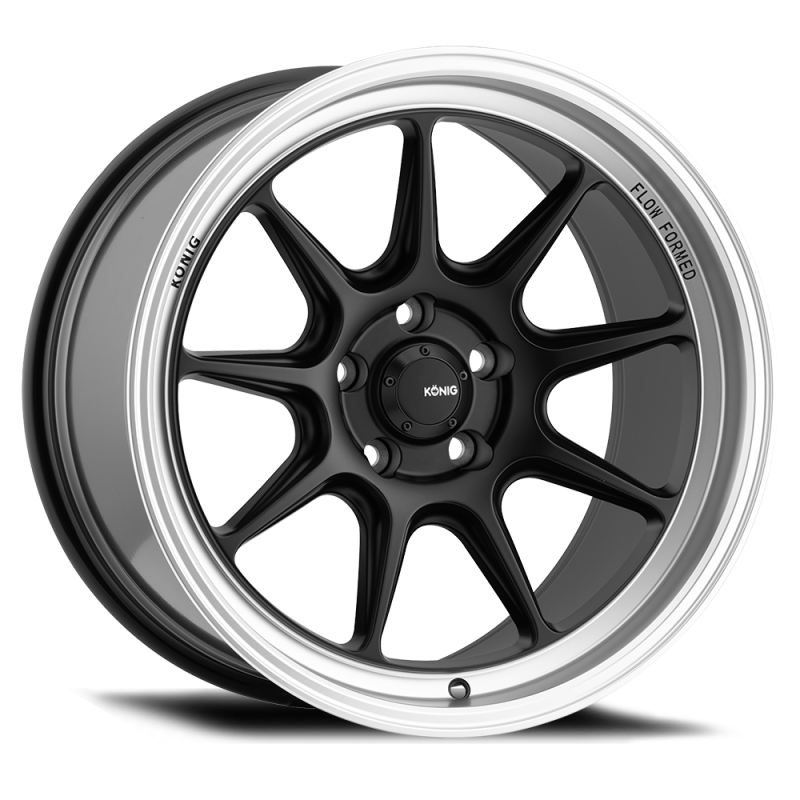 Konig Countergram 18x8.5 5x112 ET43 Matte Black / Matte Machined Lip