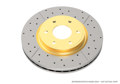 DBA 89-01 Nissan Skyline R32/33/34 (Excl GT-R) Rear Drilled & Slotted Street Series Rotor w/Gold Hat