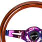 NRG Classic Wood Grain Steering Wheel (310mm) Dark Wood & Black Line Inlay w/Neochrome 3-Spoke Ctr.