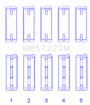 King Engine Bearings Mitsubishi 2007+ 4B11T Turbo EVO X (Size +0.25mm) Crankshaft Main Bearing Set
