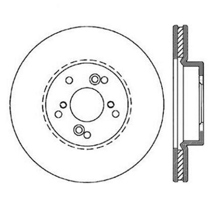 StopTech Power Slot Slotted 99-08 Acura TL (STD Caliper) / 01-03 CL / 04-09 TSX Front Right Rotor