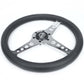 NRG Light Weight Gaming Steering Wheel - Driftz 350mm 3 Chrome Spokes Perforated Leather