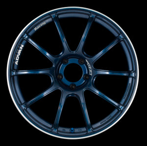 Advan RZII 17x7.5 +38 4-100 Racing Indigo Blue Wheel