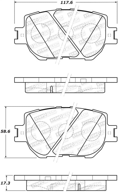 StopTech 14-15 Lexus IS Street Select Front Brake Pads