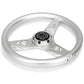 NRG Aluminum Steering Wheel 330mm - Arow Cutout - Ergonomic Grip - Anadized Silver