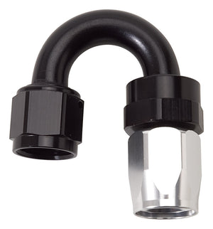 Russell Performance -8 AN Black/Silver 180 Degree Tight Radius Full Flow Swivel Hose End