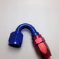 Fragola -6AN Nut x -8AN Hose 150 Degree Expanding Hose End - Blue/Red