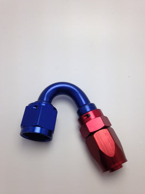 Fragola -10AN x 150 Degree Pro-Flow Hose End - Blue/Red