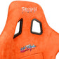 NRG FRP Bucket Seat ULTRA Edition W/ Grey Pearlized Back / Orange Microfiber Material - Large