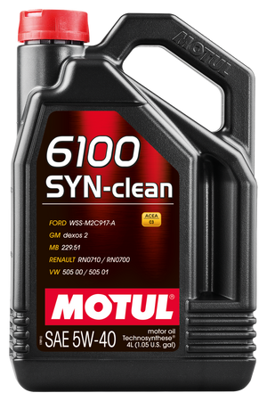 Motul 4x4L Engine Oil 6100 SYN-CLEAN 5W40 - VW 502.00/505.00 - MB 229.5