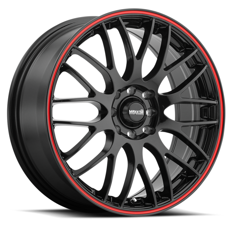 Maxxim Maze 18x7.5 8x100/114.3 ET45 Black/Red Stripe