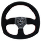 NRG Reinforced Steering Wheel (320mm Horizontal / 330mm Vertical) Suede w/Red Stitch