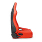 NRG Omega Reclinable Racing Seat (Pair) Red with Black Carbon Vinyl Back