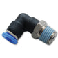 Vibrant Male Elbow Pneumatic Vacuum Fitting (1/4in NPT Thread) - for use with 1/4in (6mm) OD tubing