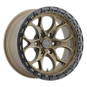 Weld Ledge 6 18x9 / 6x135 / ET -12 / BS 4.51 - Satin Bronze w/ Satin Black Ring