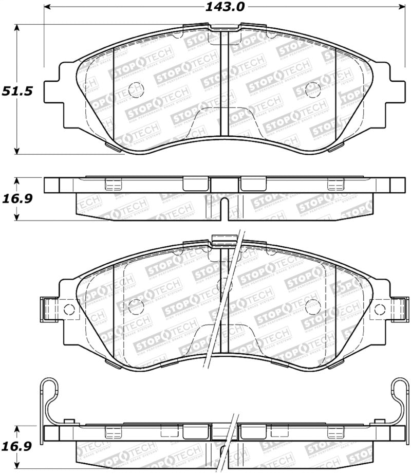 StopTech Street Select Brake Pads - Front