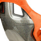 NRG FRP Bucket Seat ULTRA Edition W/ Grey Pearlized Back / Orange Microfiber Material - Large