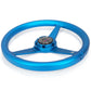 NRG Aluminum Steering Wheel 330mm - Heritage Solid Spoke - Ergonomic Grip - Anadized Blue