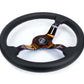 NRG Light Weight Gaming Steering Wheel - Splitz NeoChrome Silver Spokes Perforated Leather